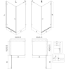 Mexen Lunar-B L kabina prysznicowa uchylna prawa 80 x 70 cm, transparent, chrom - 832L-080-070-01-00-P