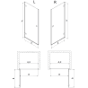 Mexen Lunar-B drzwi prysznicowe uchylne prawe 85 cm, transparent, złote - 832-085-000-50-00-P