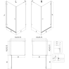 Mexen Lunar-B L kabina prysznicowa uchylna lewa 100 x 90 cm, transparent, gun gray szczotkowany - 832L-100-090-66-00-L