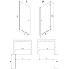 Mexen Lunar-B drzwi prysznicowe uchylne prawe 95 cm, transparent, nikiel szczotkowany - 832-095-000-97-00-P