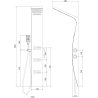 Mexen Bali panel prysznicowy, czarny/biały - 7622-03-71