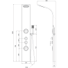 Mexen Gros panel prysznicowy, czarny - 7619-03-70