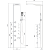 Mexen Lando panel prysznicowy, czarny - 7611-04-70