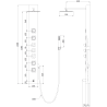 Mexen Orco panel prysznicowy, czarny - 7607-03-70