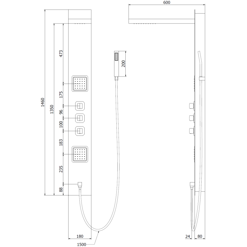 Mexen Savio zestaw prysznicowy podtynkowy, chrom - 7605-03-00