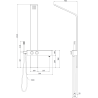 Mexen Strit panel prysznicowy, czarny - 7625-02-70