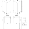 Mexen Lunar-B kabina prysznicowa uchylna prawa 80 x 80 cm, transparent, gun gray szczotkowany - 832-080-080-66-00-P