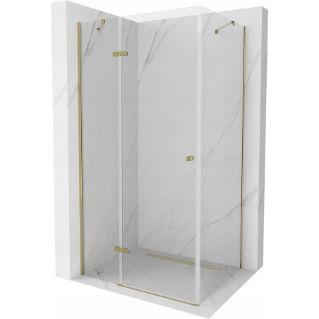 Mexen Roma kabina prysznicowa uchylna 90 x 100 cm, transparent, złota - 854-090-100-50-00