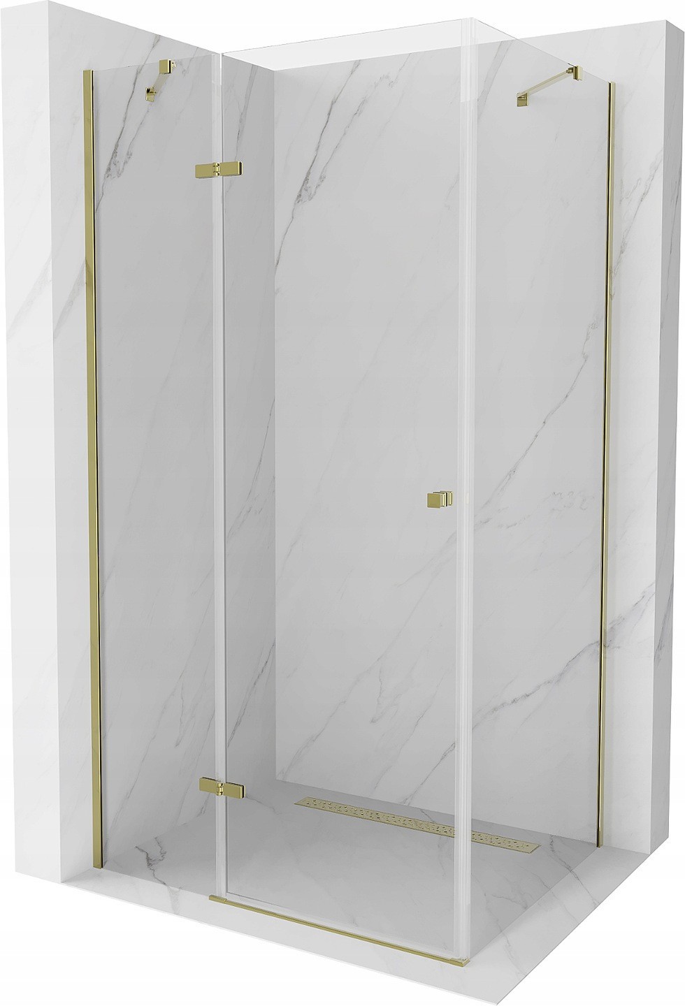 Mexen Roma kabina prysznicowa uchylna 90 x 100 cm, transparent, złota - 854-090-100-50-00