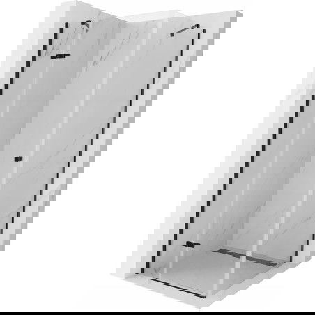 Mexen Roma kabina prysznicowa uchylna 80 x 80 cm, transparent, czarna - 854-080-080-70-00