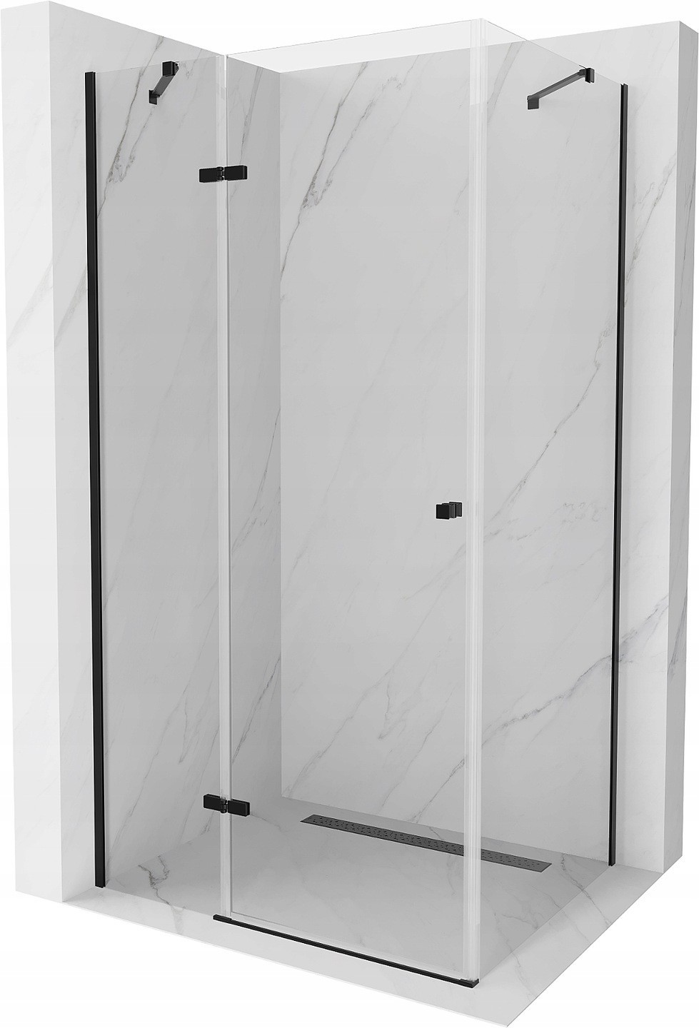 Mexen Roma kabina prysznicowa uchylna 70 x 80 cm, transparent, czarna - 854-070-080-70-00