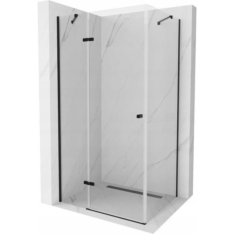Mexen Roma kabina prysznicowa uchylna 70 x 120 cm, transparent, czarna - 854-070-120-70-00