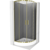 Mexen Rio kabina prysznicowa półokrągła 90 x 90 cm, grafit, złota + brodzik Rio, biały - 863-090-090-50-40-4710