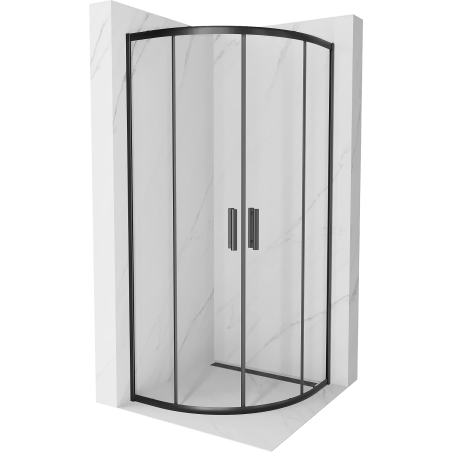 Mexen Rio kabina prysznicowa półokrągła 90 x 90 cm, transparent, czarna - 863-090-090-70-00