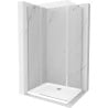 Mexen Roma kabina prysznicowa uchylna 110 x 90 cm, transparent, chrom + brodzik Flat - 854-110-090-01-00-4010