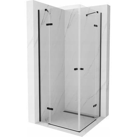 Mexen Roma Duo kabina prysznicowa uchylna 100 x 100 cm, transparent, czarna - 854-100-100-70-00-02