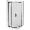 Mexen Rio kabina prysznicowa półokrągła 70 x 70 cm, szron, czarna - 863-070-070-70-30