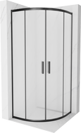 Mexen Rio kabina prysznicowa półokrągła 80 x 80 cm, szron, czarna - 863-080-080-70-30