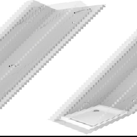 Mexen Roma Duo kabina prysznicowa uchylna 70 x 70 cm, transparent, chrom + brodzik Flat - 854-070-070-01-02-4010