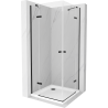 Mexen Roma Duo kabina prysznicowa uchylna 90 x 90 cm, transparent, czarna + brodzik Flat - 854-090-090-70-02-4010B