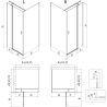 Mexen Mist T kabina prysznicowa uchylna prawa 80 x 80 cm, czarna ramka, czarna - 8A4T-080-080-70-70-P