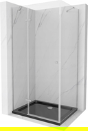 Mexen Roma kabina prysznicowa uchylna 120 x 80 cm, transparent, chrom + brodzik Flat, czarny - 854-120-080-01-00-4070