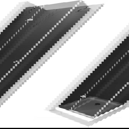 Mexen Roma kabina prysznicowa uchylna 100 x 70 cm, grafit, chrom + brodzik Flat, biały - 854-100-070-01-40-4010