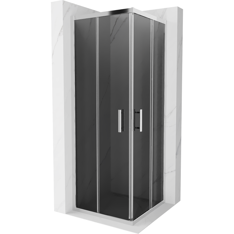 Mexen Rio kabina prysznicowa kwadratowa 70 x 70 cm, grafit, chrom - 860-070-070-01-40