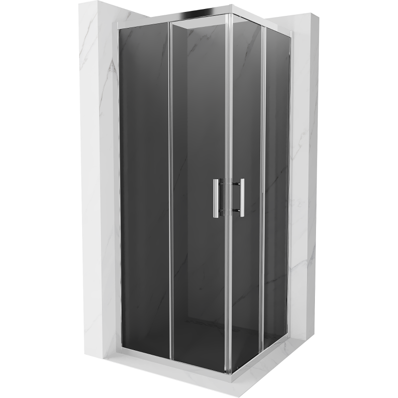 Mexen Rio kabina prysznicowa kwadratowa 80 x 80 cm, grafit, chrom - 860-080-080-01-40