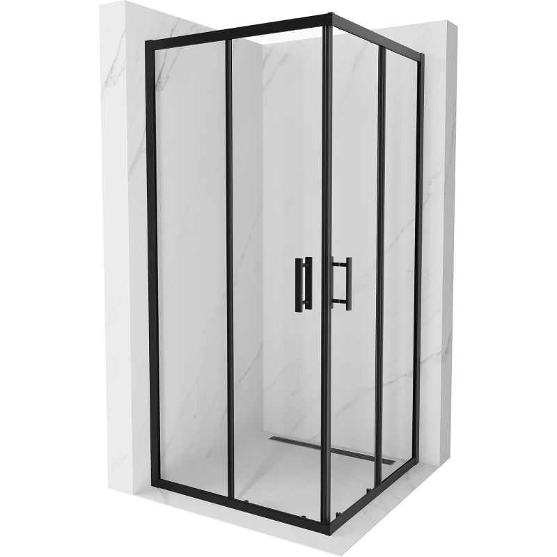 Mexen Rio kabina prysznicowa kwadratowa 90 x 90 cm, transparent, czarna - 860-090-090-70-00