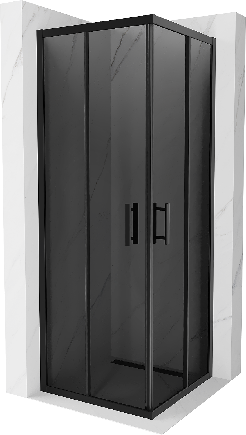 Mexen Rio kabina prysznicowa kwadratowa 70 x 70 cm, grafit, czarna -  860-070-070-70-40