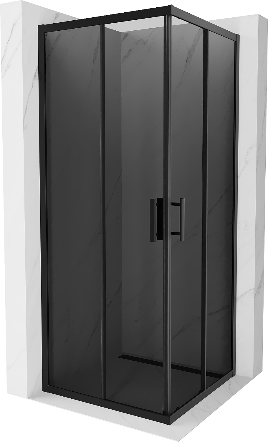 Mexen Rio kabina prysznicowa kwadratowa 80 x 80 cm, grafit, czarna -  860-080-080-70-40
