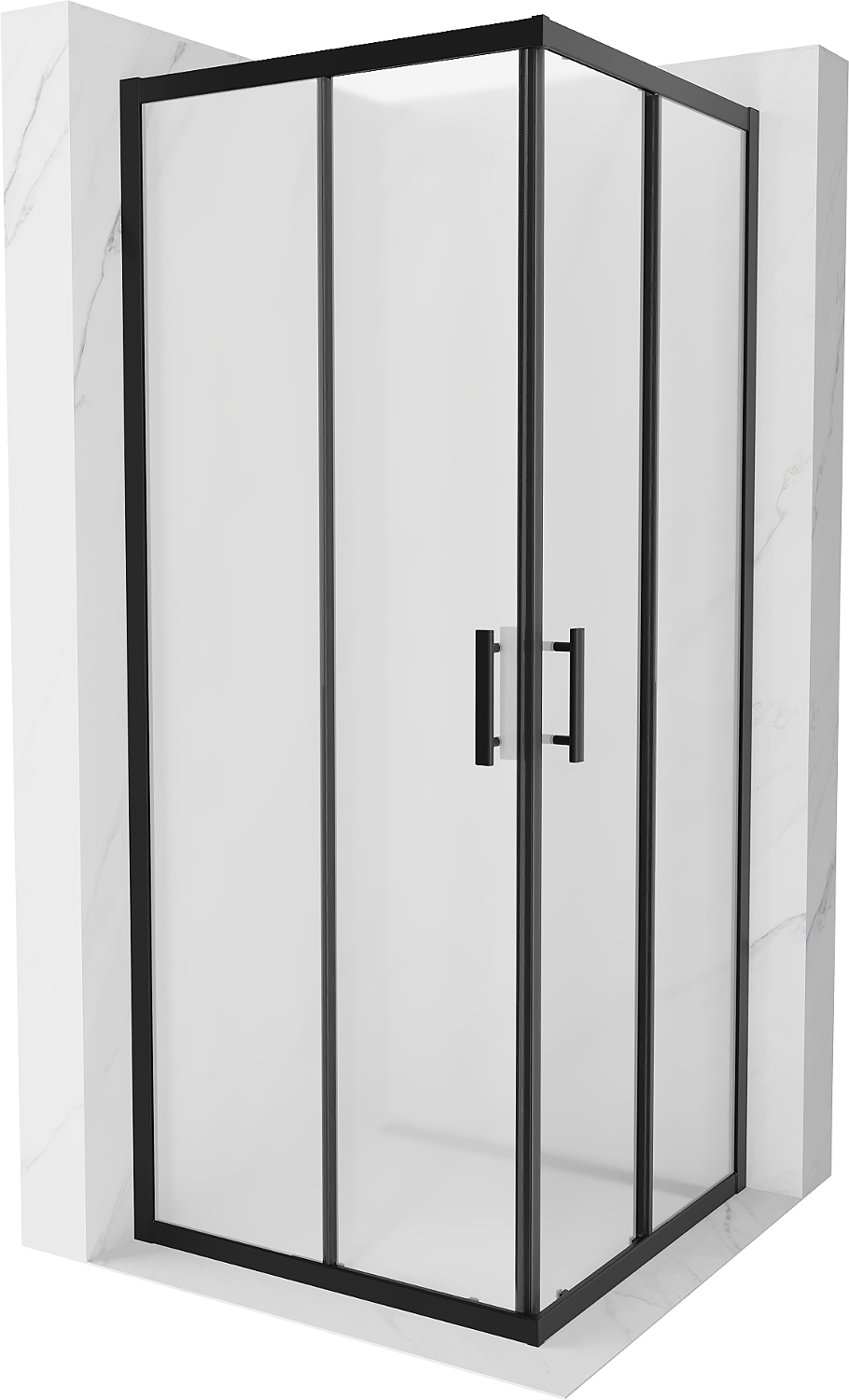 Mexen Rio kabina prysznicowa kwadratowa 80 x 80 cm, szron, czarna -  860-080-080-70-30