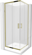 Mexen Rio kabina prysznicowa kwadratowa 80 x 80 cm, szron, złota + brodzik Rio, biały - 860-080-080-50-30-4510