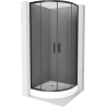 Mexen Rio kabina prysznicowa półokrągła 90 x 90 cm, grafit, czarna + brodzik Rio, biały - 863-090-090-70-40-4710
