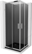 Mexen Rio kabina prysznicowa kwadratowa 90 x 90 cm, grafit, chrom + brodzik Flat, czarny - 860-090-090-01-40-4070