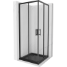 Mexen Rio kabina prysznicowa kwadratowa 90 x 90 cm, transparent, czarna + brodzik Flat, czarny - 860-090-090-70-00-4070B