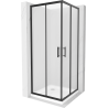 Mexen Rio kabina prysznicowa kwadratowa 80 x 80 cm, szron, czarna + brodzik Flat, biały - 860-080-080-70-30-4010B