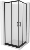 Mexen Rio kabina prysznicowa kwadratowa 80 x 80 cm, szron, czarna + brodzik Flat, czarny - 860-080-080-70-30-4070B