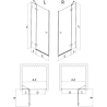 Mexen Lunar drzwi prysznicowe uchylne lewe 75 cm, transparent, gun gray szczotkowany - 834-075-000-66-00-L