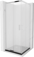 Mexen Rio kabina prysznicowa kwadratowa 70 x 70 cm, szron, chrom + brodzik Flat, czarny - 860-070-070-01-30-4070