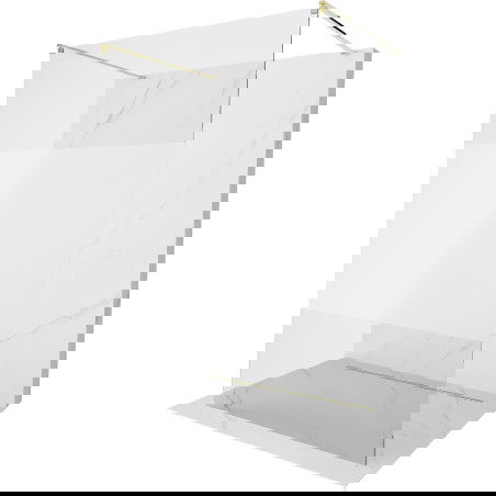 Mexen Kioto ścianka prysznicowa wolnostojąca 140 x 200 cm, transparent/szron 8 mm, złota - 800-140-002-50-35