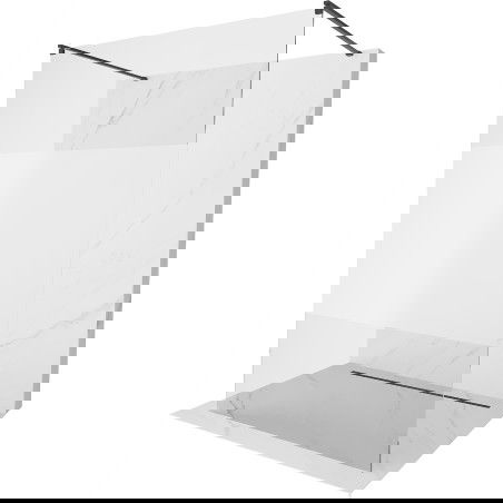 Mexen Kioto ścianka prysznicowa wolnostojąca 140 x 200 cm, transparent/szron 8 mm, czarna - 800-140-002-70-35