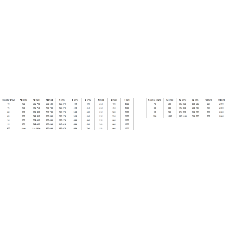 Mexen Lunar kabina prysznicowa uchylna prawa 100 x 80 cm, transparent, złota szczotkowana - 834-100-080-55-00-P