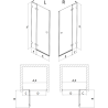 Mexen Lunar L drzwi prysznicowe uchylne lewe 95 cm, transparent, złote szczotkowane - 834L-095-000-55-00-L