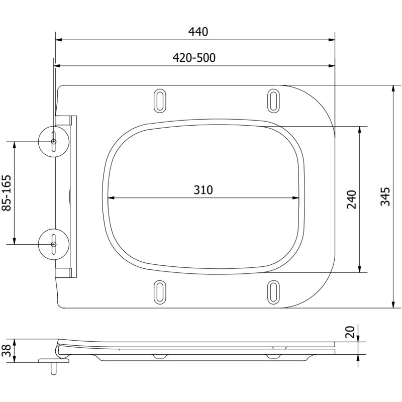 Mexen Madox deska wolnoopadająca slim, duroplast, czarna mat - 39154085