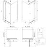 Mexen Lunar T kabina prysznicowa uchylna prawa 120 x 100 cm, transparent, czarna - 834T-120-100-70-00-P
