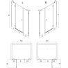 Mexen Lunar drzwi prysznicowe uchylne prawe 155 cm, transparent, różowe złoto - 834S-155-050-60-00-P