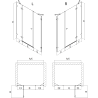 Mexen Lunar drzwi prysznicowe uchylne prawe 135 cm, transparent, miedź szczotkowana - 834S-135-050-65-00-P