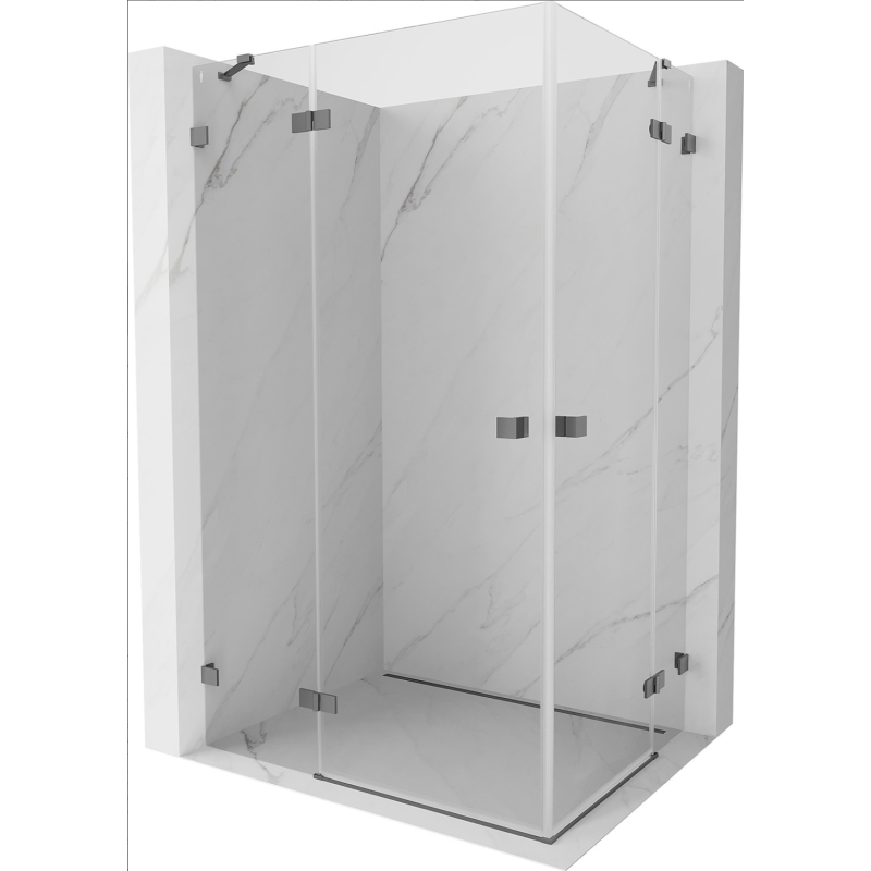 Mexen Lunar Duo kabina prysznicowa uchylna lewa 120 x 110 cm, transparent, gun metal - 834-120L-110P-95-00